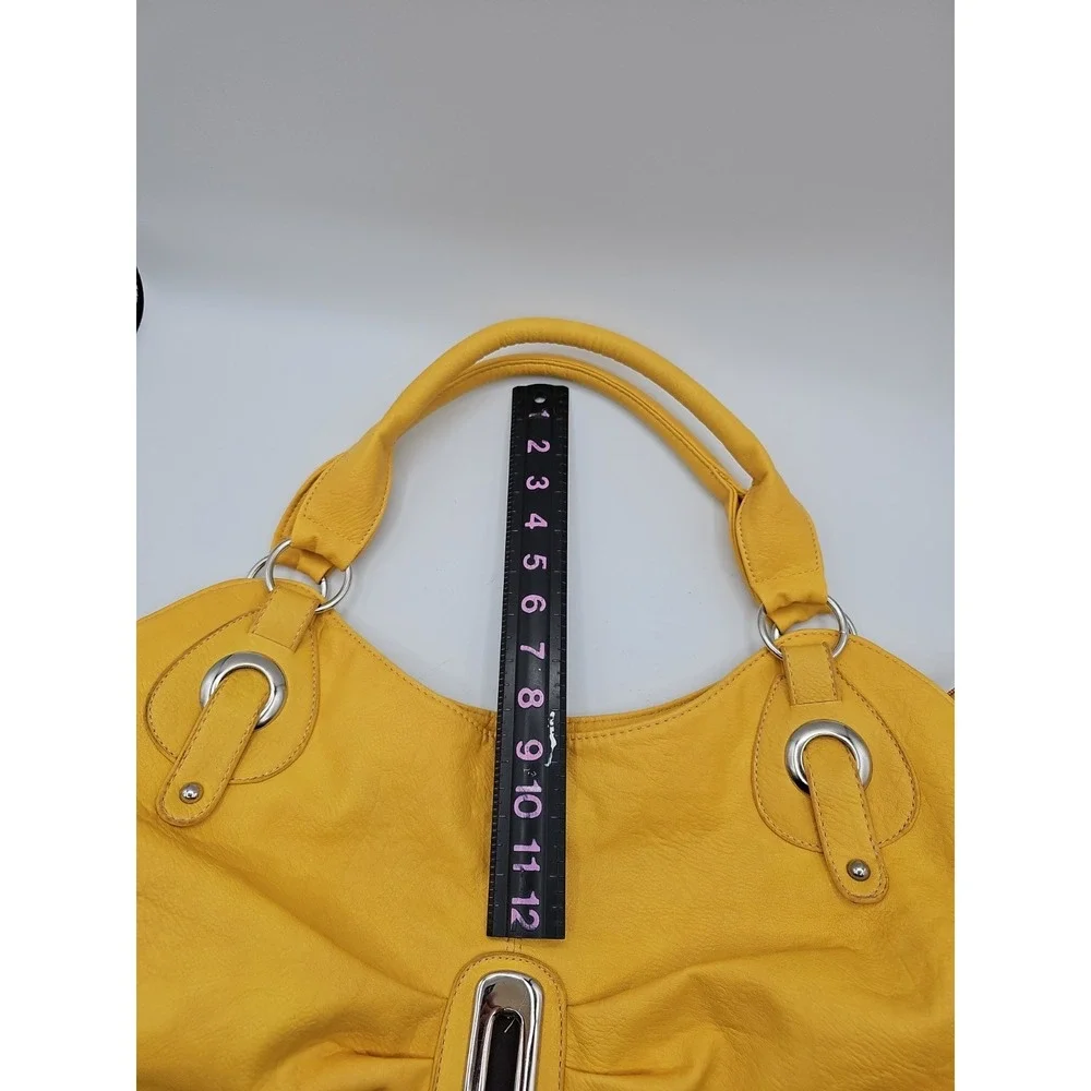 Dandelion Yellow Hobo Shoulder Bag Large Slouch Purse Silver Tone Hardware